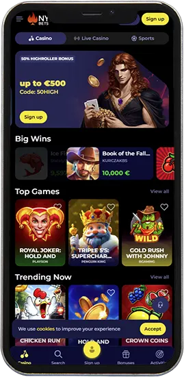 Instructies voor het downloaden van de Nyxbets Casino app