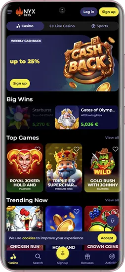 Beveiliging van de Nyxbets Casino app